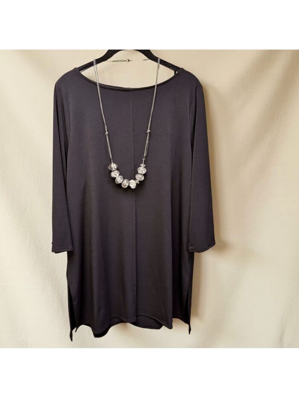 Alfani Black 3/4 Sleeve XL Stretch Scoop Neck Mini Dress
